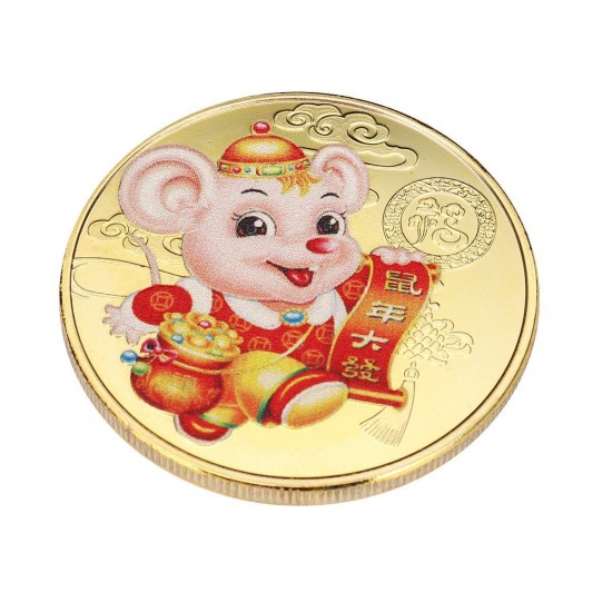 2020 Year Of Rat Commemorative Coin Silver/Gold Plated Home Non-currency Coins