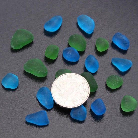 20Pcs Sea Beach Glass Beads Jewelry Vase Aquarium Fish Tank Decorations 12-18mm