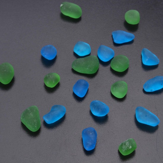 20Pcs Sea Beach Glass Beads Jewelry Vase Aquarium Fish Tank Decorations 12-18mm