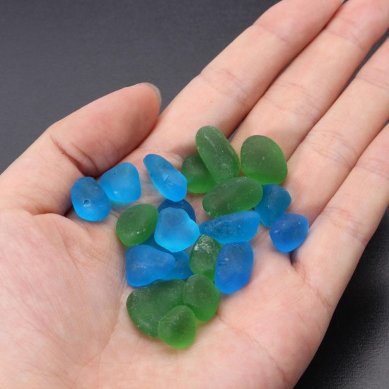 20Pcs Sea Beach Glass Beads Jewelry Vase Aquarium Fish Tank Decorations 12-18mm