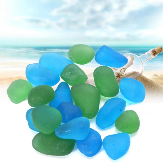20Pcs Sea Beach Glass Beads Jewelry Vase Aquarium Fish Tank Decorations 12-18mm