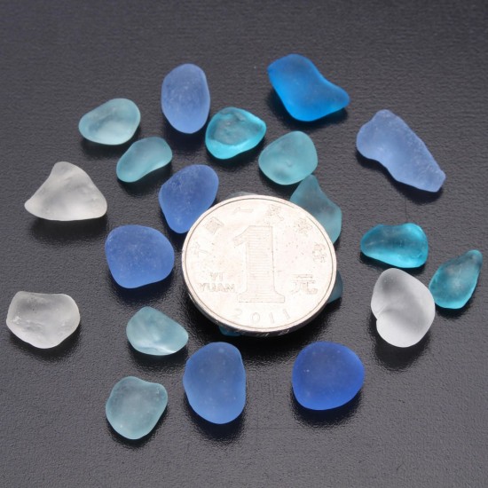 20Pcs Sea Beach Glass Beads Jewelry Vase Aquarium Fish Tank Decorations Craft 10-16mm