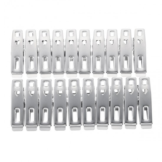 20Pcs Stainless Steel Clothes Pegs Hanging Pins Laundry Household Clamps Clamping Tools 20Pcs Stainless Steel Clothes Pegs Hanging Pins Laundry Household Clamps Clamping Tools