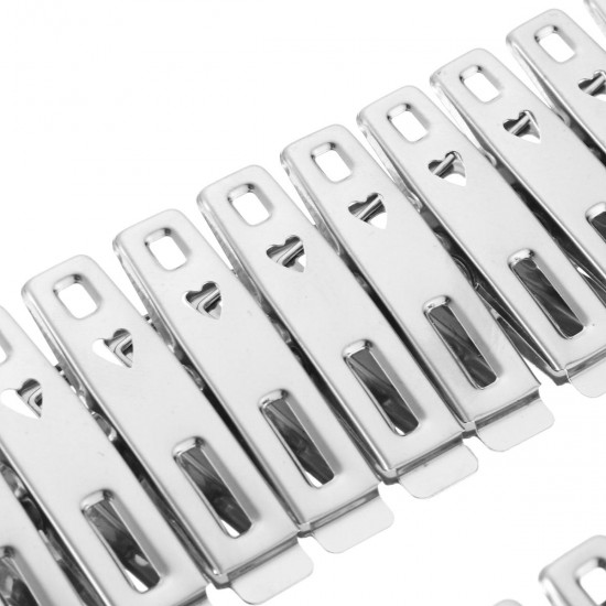 20Pcs Stainless Steel Clothes Pegs Hanging Pins Laundry Household Clamps Clamping Tools 20Pcs Stainless Steel Clothes Pegs Hanging Pins Laundry Household Clamps Clamping Tools