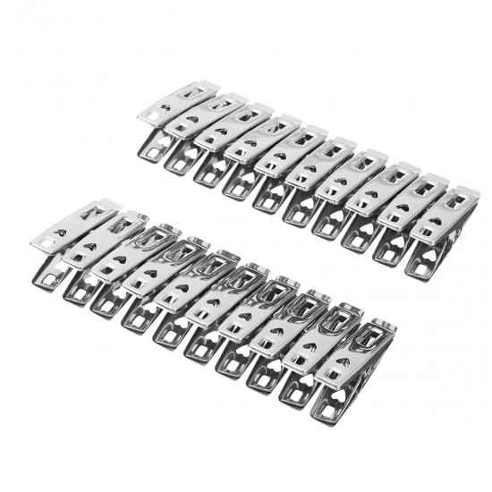 20Pcs Stainless Steel Clothes Pegs Hanging Pins Laundry Household Clamps Clamping Tools 20Pcs Stainless Steel Clothes Pegs Hanging Pins Laundry Household Clamps Clamping Tools