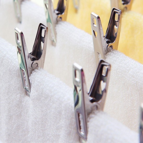 20Pcs Stainless Steel Clothes Pegs Hanging Pins Laundry Household Clamps Clamping Tools 20Pcs Stainless Steel Clothes Pegs Hanging Pins Laundry Household Clamps Clamping Tools