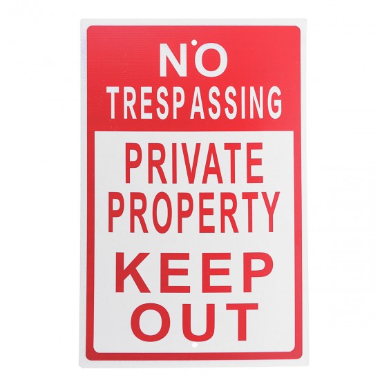 20cmx30cm Aluminum No Trespassing Private Property Keep Out Sign Warning Sign