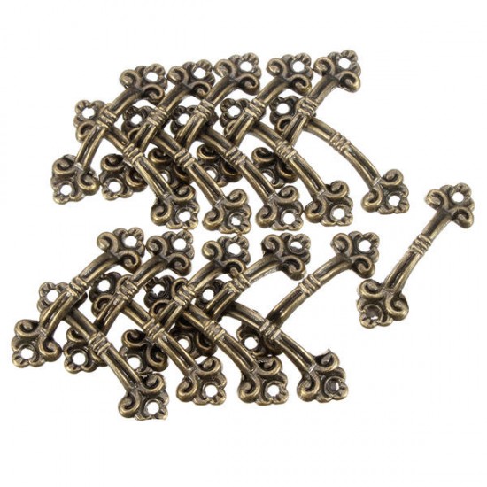 20pcs 4.8x1.5cm Cabinet Handles Knobs Bronze Charm Connectors With Screws