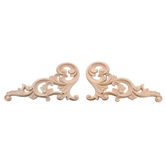 20x10CM Wood Carved Corner Onlay Unpainted Frame Decoration 20x10CM Wood Carved Corner Onlay Unpainted Frame Decoration