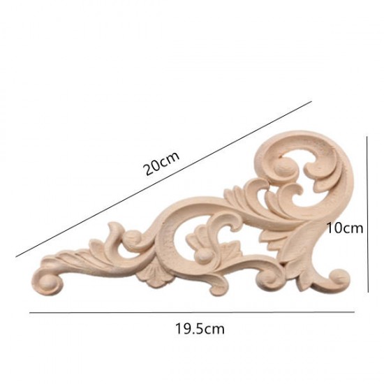 20x10CM Wood Carved Corner Onlay Unpainted Frame Decoration 20x10CM Wood Carved Corner Onlay Unpainted Frame Decoration