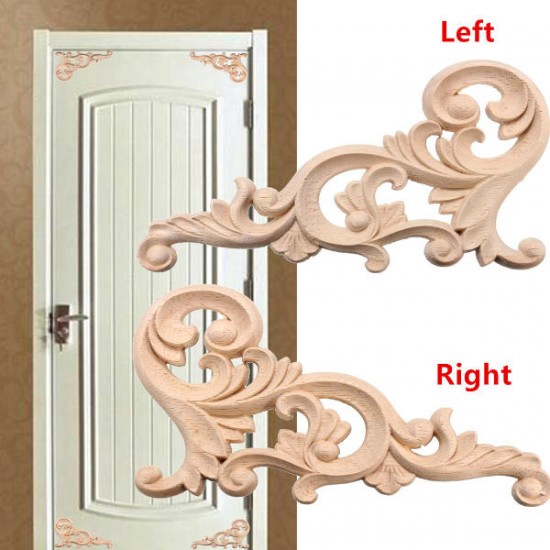 20x10CM Wood Carved Corner Onlay Unpainted Frame Decoration 20x10CM Wood Carved Corner Onlay Unpainted Frame Decoration