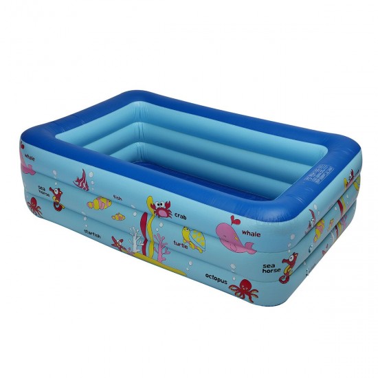 210*145*65CM Kids Family Inflatable Swimming Pool Backyard Outdoor Water Playing Pool