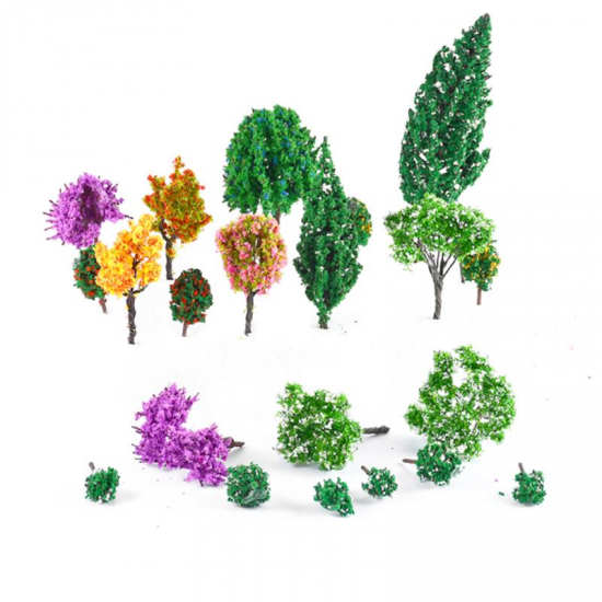 21Pcs/Lot Sand Table Model Garden Micro Landscape Flower Tree Combination Decorations