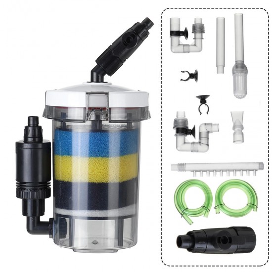 220V Aquarium External Canister Filter Fish Water Tank Air Pump Sponge Pond 800L/H 220V Aquarium External Canister Filter Fish Water Tank Air Pump Sponge Pond 800L/H