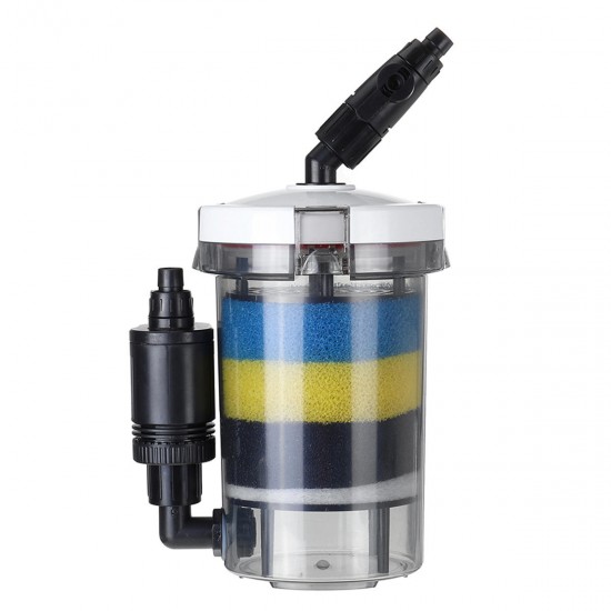 220V Aquarium External Canister Filter Fish Water Tank Air Pump Sponge Pond 800L/H