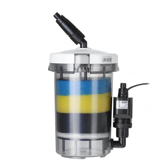 220V Aquarium External Canister Filter Fish Water Tank Air Pump Sponge Pond 800L/H 220V Aquarium External Canister Filter Fish Water Tank Air Pump Sponge Pond 800L/H