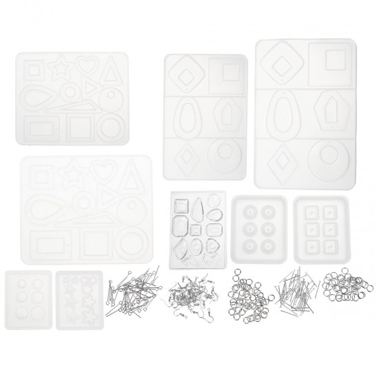 248PCS Silicone Earring Pendant Mold Necklace Jewelry Resin Mould Casting Craft 248PCS Silicone Earring Pendant Mold Necklace Jewelry Resin Mould Casting Craft