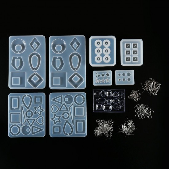 249PCS Epoxy Silicone Resin Casting DIY Molds Kit Set Jewelry Pendant Making Craft