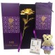 24K Gold Plated Rose Flower Valentine's Day Birthday Gifts with Cute Teddy Bear Decorations 24K Gold Plated Rose Flower Valentine's Day Birthday Gifts with Cute Teddy Bear Decorations