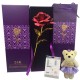 24K Gold Plated Rose Flower Valentine's Day Birthday Gifts with Cute Teddy Bear Decorations 24K Gold Plated Rose Flower Valentine's Day Birthday Gifts with Cute Teddy Bear Decorations