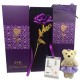 24K Gold Plated Rose Flower Valentine's Day Birthday Gifts with Cute Teddy Bear Decorations 24K Gold Plated Rose Flower Valentine's Day Birthday Gifts with Cute Teddy Bear Decorations