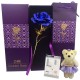 24K Gold Plated Rose Flower Valentine's Day Birthday Gifts with Cute Teddy Bear Decorations 24K Gold Plated Rose Flower Valentine's Day Birthday Gifts with Cute Teddy Bear Decorations