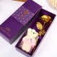 24K Gold Plated Rose Flower Valentine's Day Birthday Gifts with Cute Teddy Bear Decorations 24K Gold Plated Rose Flower Valentine's Day Birthday Gifts with Cute Teddy Bear Decorations