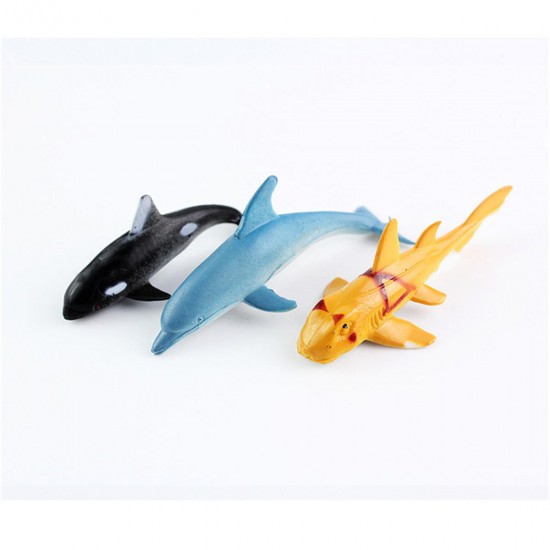 24PCS Plastic Ocean Animals Figure Sea Dolphin Turtle Creatures Model Toys Gift