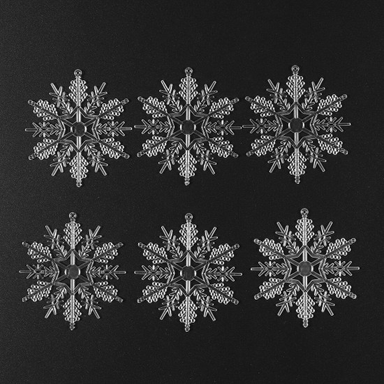 24Pcs Christmas Large Snowflake Ornament Charm Pendant Xmas Party Decoration
