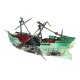 24cm Broken Resin Wreck Sailing Boat Sunk Ship Air Split Fish Tank Cave Decorations