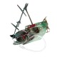 24cm Broken Resin Wreck Sailing Boat Sunk Ship Air Split Fish Tank Cave Decorations