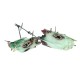 24cm Broken Resin Wreck Sailing Boat Sunk Ship Air Split Fish Tank Cave Decorations