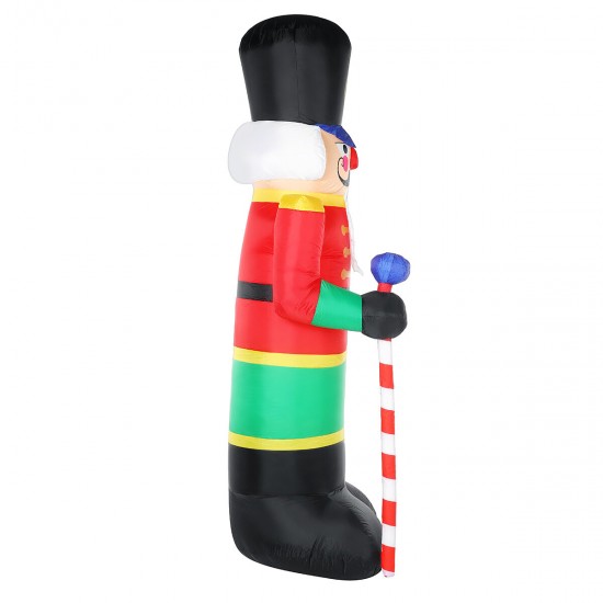 2.4m Inflatable Christmas Soldier Man Air Blown Light Up Outdoor Yard Decor