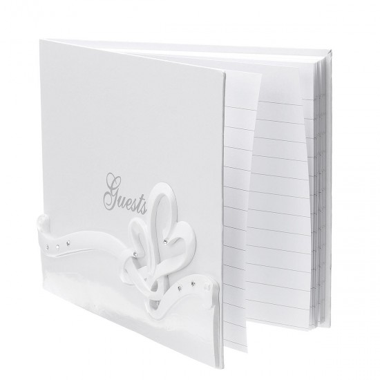 25 x 20cm Wedding Guest Book Decor Supplies Wedding Party Signature Book Elegant Bride Bridegroom Butterfly Resin