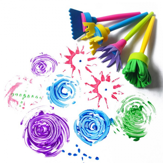 25Pcs Kids Painting Sponge Roller Brush Graffiti Pen Paint Drawing Toy DIY Tools