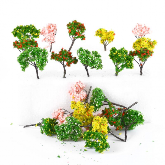 25Pcs/Lot 5cm Sand Table Model Micro Garden Landscape Wire Tree Color Mixing Decorations