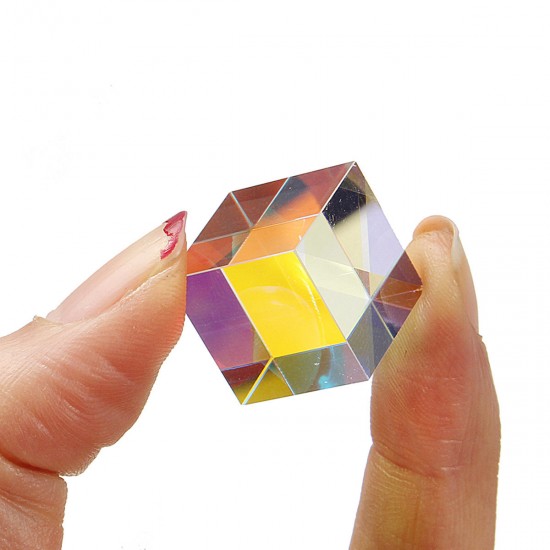 25x25mm Color Combination Optical Cross Splitter Prism Square Cube Teaching Tool
