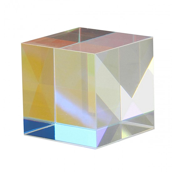25x25mm Color Combination Optical Cross Splitter Prism Square Cube Teaching Tool