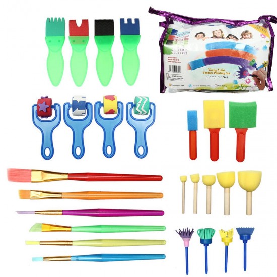 27Pcs Drawing Stamp Painting Pen Sponge Brushes Storage Bag Set Children Toys Gift 27Pcs Drawing Stamp Painting Pen Sponge Brushes Storage Bag Set Children Toys Gift