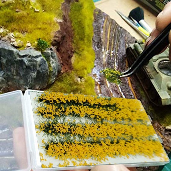 28Pcs Mini Flower Cluster Glass Miniature Model DIY Scenery Landscape Sand Table Decorations
