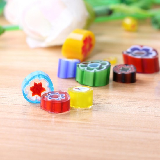 28g 90 COE Fusible Glass Beads Rainbow Mix Handmade Millefiori for Mosaic Decorations