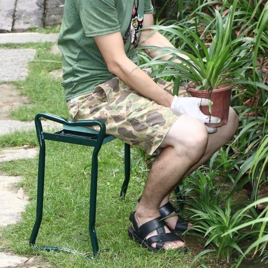 2IN1 Garden Kneeler Seat Kneeling Bench EVA Soft Pad Stool W/ Outdoor Pouch 2IN1 Garden Kneeler Seat Kneeling Bench EVA Soft Pad Stool W/ Outdoor Pouch