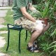 2IN1 Garden Kneeler Seat Kneeling Bench EVA Soft Pad Stool W/ Outdoor Pouch