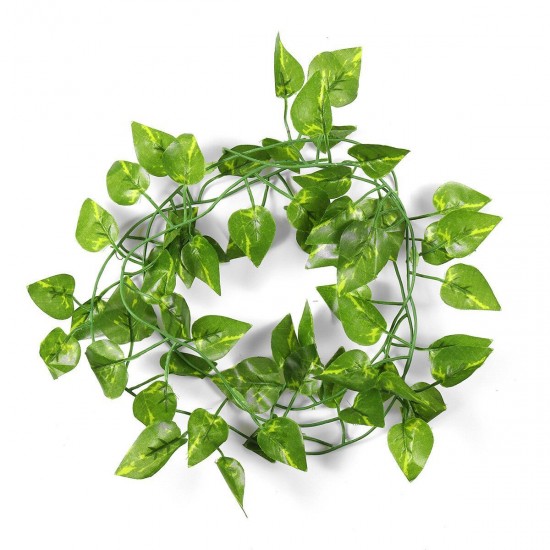 2M Simulation Vine Artificial Green Leaves Wedding Home Shop Hanging Decorations