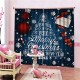 2PCS 3D Print Window Curtain Drapery Door Screen Panel for Christmas Decoration