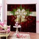 2PCS 3D Print Window Curtain Drapery Door Screen Panel for Christmas Decoration