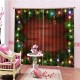 2PCS 3D Print Window Curtain Drapery Door Screen Panel for Christmas Decoration