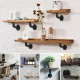 2PCS Steampunk Industrial Steel Pipes Fittings scaffold board shelf brackets