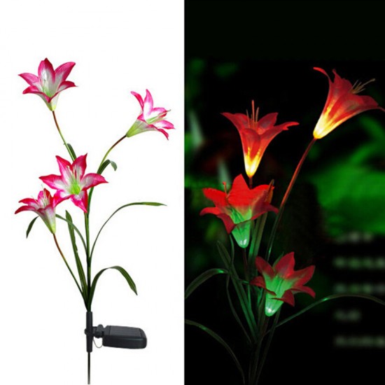 2Pcs 4LED Solar Light Flower Outdoor Garden LED Light 2Pcs 4LED Solar Light Flower Outdoor Garden LED Light