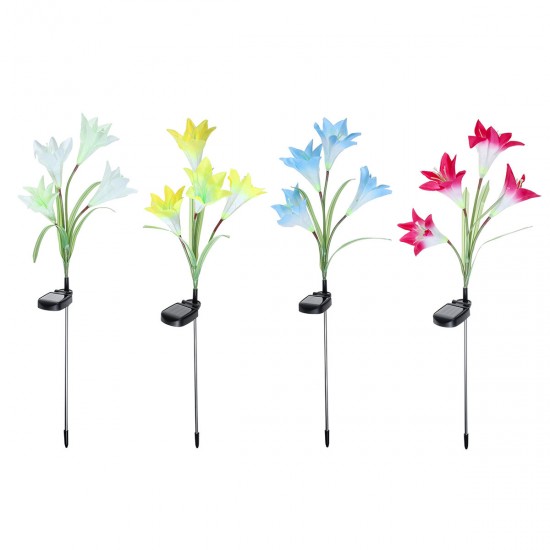 2Pcs 4LED Solar Light Flower Outdoor Garden LED Light 2Pcs 4LED Solar Light Flower Outdoor Garden LED Light